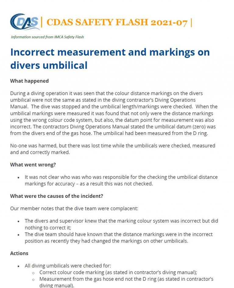 CDAS Safety Flash 2021-07