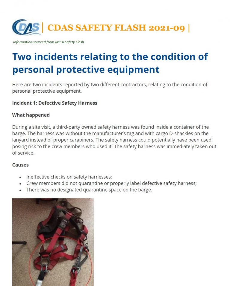 CDAS Safety Flash 2021-09